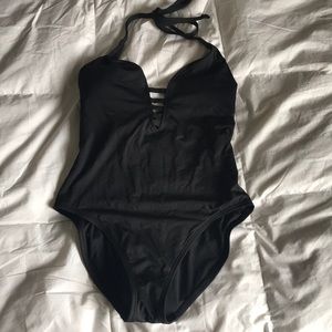 La Blanca Caged Black One Piece Swimsuit, Size 8